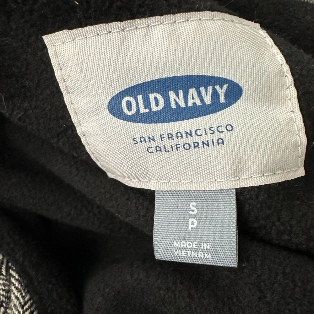 Old Navy Grey Twill Herringbone Wool Blend Puffer Full Zip Vest Women's Small - Picture 5 of 5